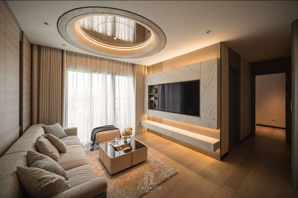 Thiết kế nội thất không gian phòng khách hiện đại chung cư The Nelson
